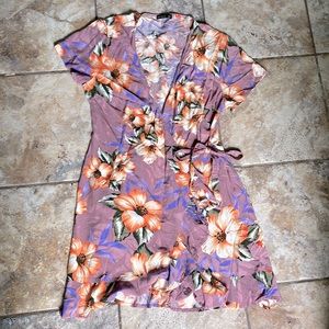 Cute floral wrap beach dress
